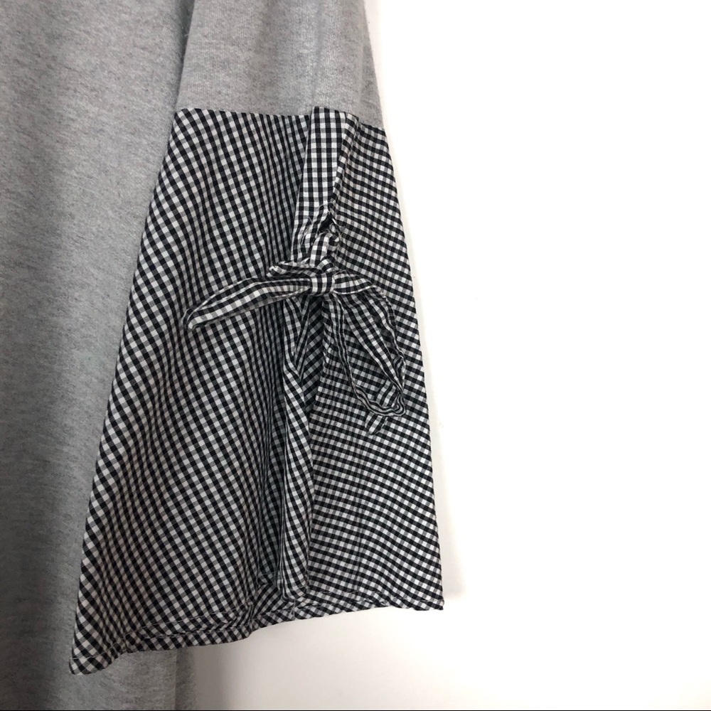 Ny Collection Light Gray Pullover Top Gingham Lg - image 2